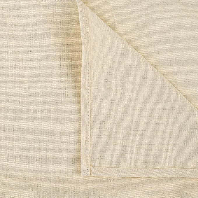 Solid Color Cotton Blended Dinner Cloth Napkins - Set of 12 (17 x 17 inches) - for Events & Home Use (Beige)