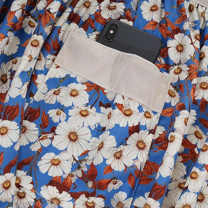 Cute Floral Aprons for Women with Pockets,Cotton Adjustable Neck Strap Apron for Kitchen Cooking Baking Gardening