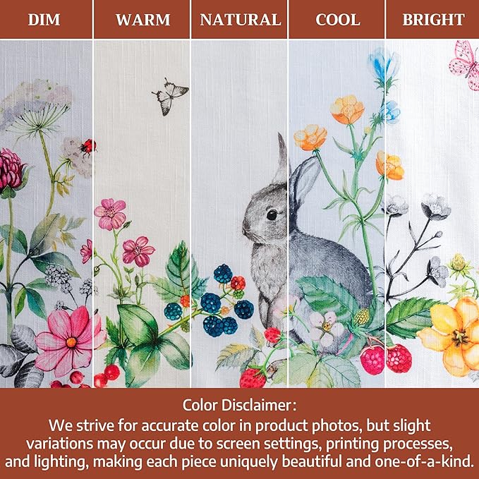 Maison d' Hermine Placemats Set of 4 100% Cotton Washable Cloth Place Mats Reusable Table Mats for Kitchen Dining Party Wedding Gifts for Mothers Day Spring/Summer (Printemps, 13" x 19")