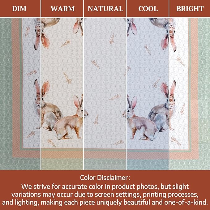 Maison d' Hermine Cloth Napkins Set of 4 100% Cotton Everyday Reusable Square Napkins Cloth Washable Dinner Wedding Restaurant Gifts for Mothers Day Spring/Summer (Rabbits At Dawn, 18" x 18")