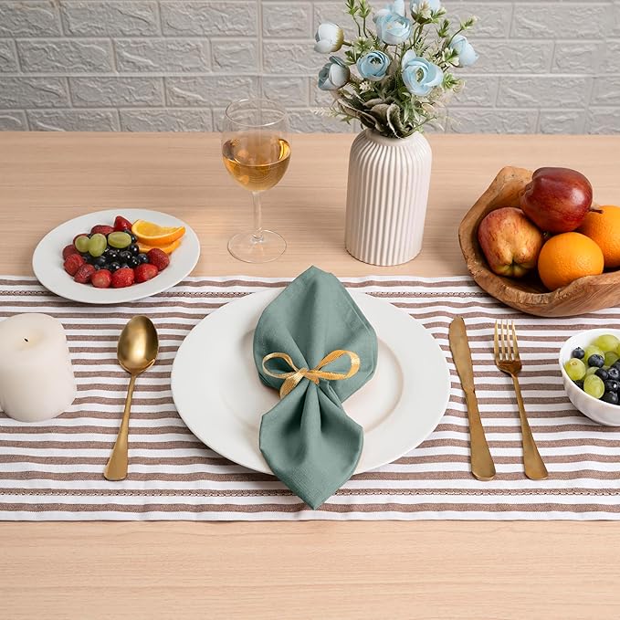 Blue Needles Solid Cloth Napkins Set of 6 Hunter Green 100% Cotton Dinner Napkins 18x18 inches - Soft, Reusable, Absorbent & Washable, Ideal for Spring Summer Easter Events Parties & Everyday Use