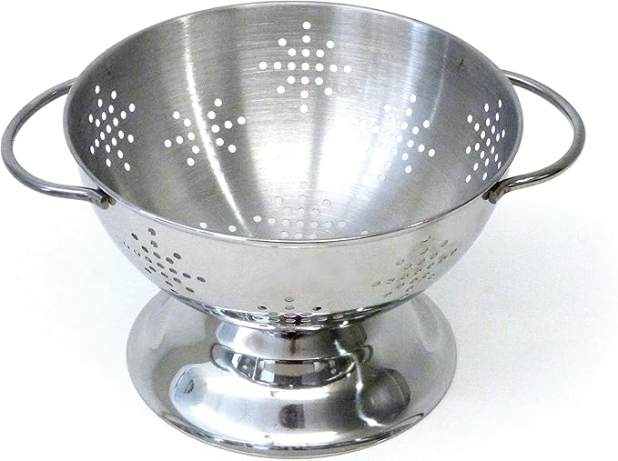 RSVP International Endurance Kitchen Collection Colander Strainer, Mini, Pierced Stainless Steel