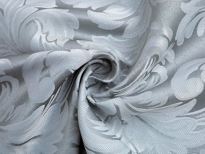 EHouseHome Damask Jacquard Cloth Napkins Waterproof Spillproof Polyester Fabric Napkins Silver Grey, Set of 12, 17 x 17 Inch