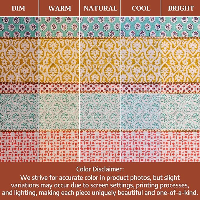Maison d' Hermine Placemats Set of 4 100% Cotton Washable Cloth Place Mats Reusable Table Mats for Kitchen Dining Party Wedding Gifts for Mothers Day Spring/Summer (Provence, 13" x 19")
