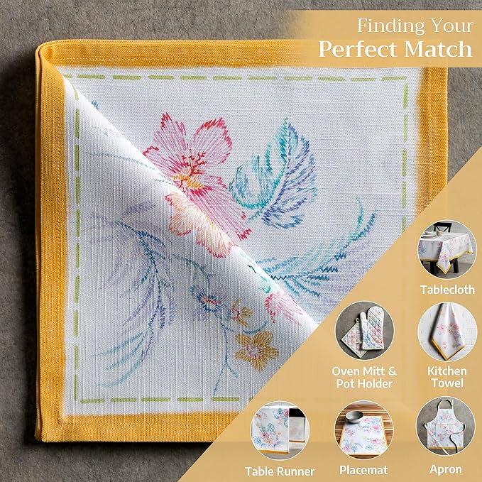 Maison d' Hermine Cloth Napkins Set of 4 100% Cotton Everyday Reusable Square Napkins Cloth Washable Dinner Wedding Restaurant Gifts for Mothers Day Spring/Summer (Paradise Island, 20" x 20")