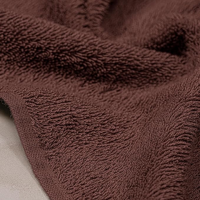 Tens Towels Pack of 6 Hand Towels, 100% Cotton, Lighter Weight, Quick to Dry, 16 x 28 Inches, Super Soft & Absorbent, Perfect for Bathroom & Kitchen (Brown)