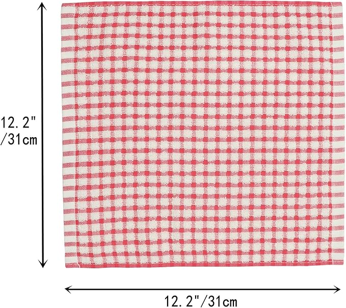 Cotton Cleaning Rags Terry Dish Cloths for Washing Dishes, Set of 8 Dish Rags for Cleaning, Light and Soft Dish Towels for Kitchen Drying Dishes, 11.8 Inch x 11.8 Inch (Mix Color)