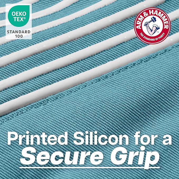 Arm & Hammer Striped Oven Mitts, Heat Resistant, Non-Slip Silicone Grip, 2 Pack, Teal