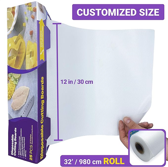 Disposable Plastic Cutting Board Sheets for BBQ & Camping - Large Flexible Chopping Boards - Cutting Mats for Kitchen and Outdoor 32'