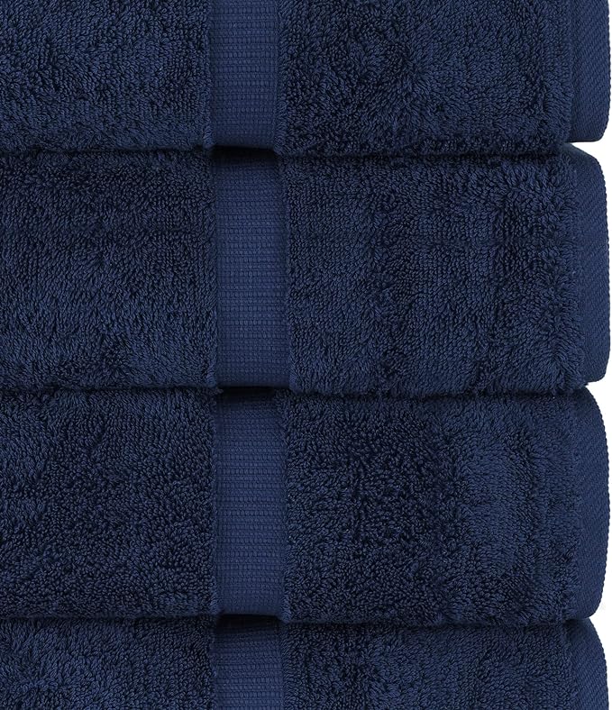 Chakir Turkish Linens | Hotel & Spa Quality 100% Cotton Premium Turkish Towels | Soft & Absorbent (6-Piece Hand Towels, Navy)