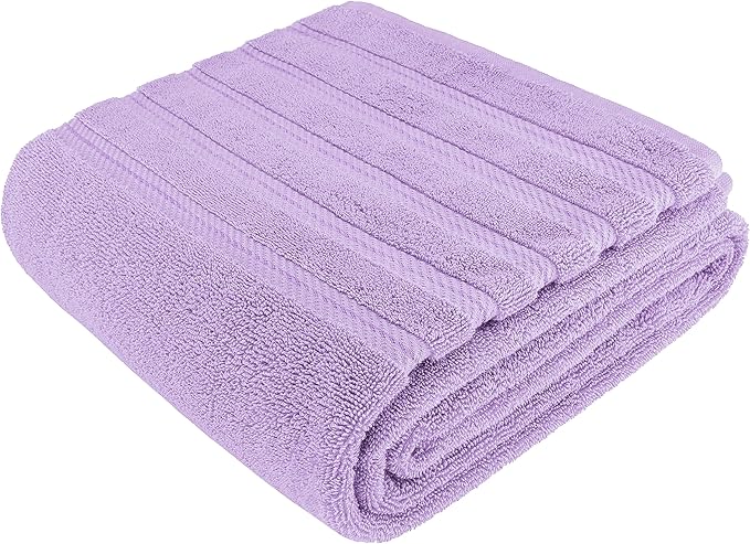American Soft Linen 35x70 Jumbo Large Bath Towel, 600 GSM 100% Cotton Turkish Bath Sheet, Oversized Luxury Bath Towel for Bathroom Beach and Pool, Lilac