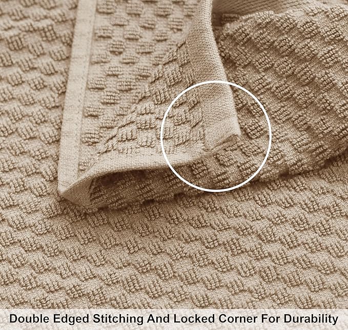 COTTON CRAFT Waffle Bath Towel - Set of 4 Luxury Euro Spa Waffle Weave Towels - 100% Ringspun Cotton Bath Towel - Super Absorbent Quick Dry Bath Towel Set - Oversized 30 inches x 56 inches - Linen