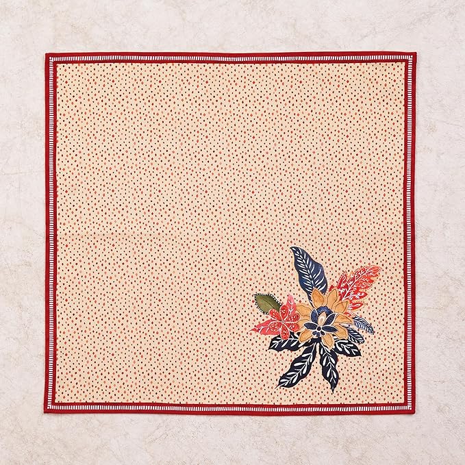 Maison d' Hermine Cloth Napkins Set of 4 100% Cotton for Thanksgiving Christmas Decorations Everyday Reusable Square Fall Napkins Cloth Washable Dinner Party (Kalahari, 20"x20")