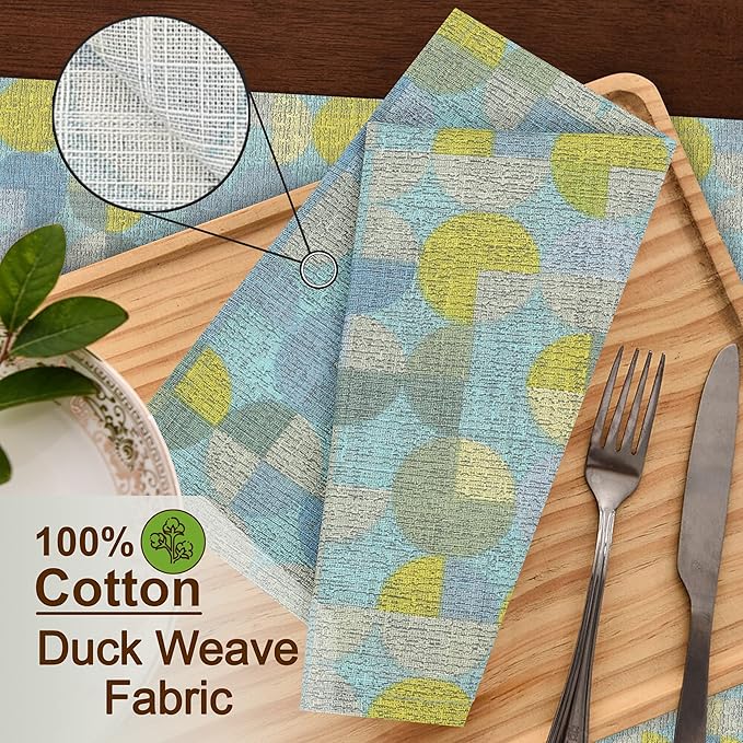 RUVANTI Cloth Napkins Set of 6 Cotton 100%, 18x18 Inches Napkins Cloth Washable, Soft, Absorbent. Cotton Napkins for Parties, Christmas, Thanksgiving, Weddings, Dinner Napkins Cloth - Quarterly