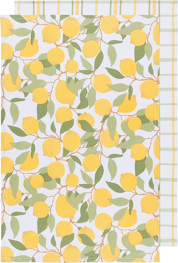 Now Designs Lemons Printed and Woven Kitchen Towel, Set of 2