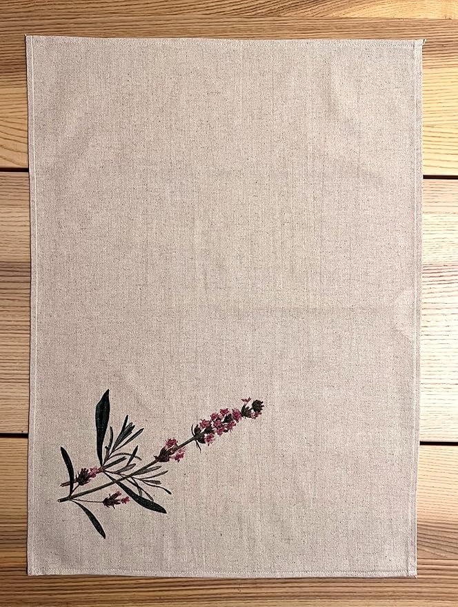 Grand Duchy - Fine Linen Kitchen Tea Towels - Set of 3 - Linen Cotton Blend - Soft, Useful, Beautiful for Kitchen, Dining, Cooking - 23'' x 17.5'' - Make A House A Home - Made in Europe (Lavender)