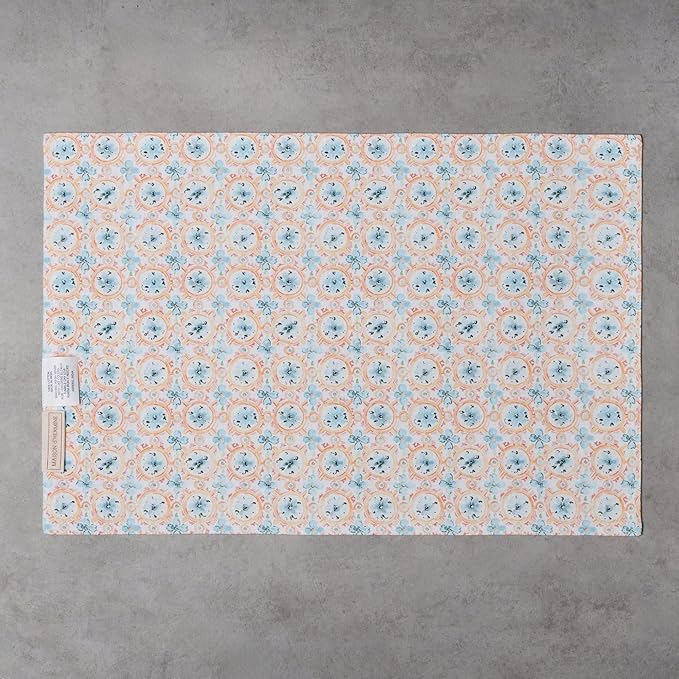 Maison d' Hermine Placemats Set of 4 100% Cotton Washable Cloth Place Mats Reusable Table Mats for Kitchen Dining Party Wedding Gifts for Mothers Day Spring/Summer (Summer Whisper, 13" x 19")
