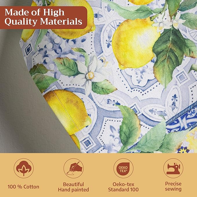 Maison d' Hermine Kitchen Towels Set of 3 100% Cotton 27.50" x 20" Reusable Cloth Tea Dish Towels Absorbent with Hanging Loop for Kitchen Gifts for Mothers Day Spring/Summer (Citrus)