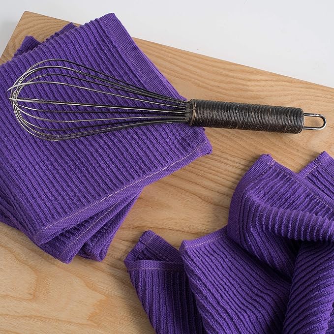 Now Designs Ripple Kitchen Dishcloth, Set of 4, Prince Purple