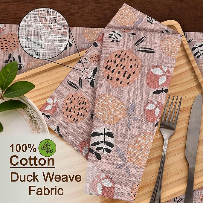 RUVANTI Cloth Napkins Set of 6 Cotton 100%, 18x18 Inches Napkins Cloth Washable, Soft, Absorbent. Cotton Napkins for Parties, Christmas, Thanksgiving, Weddings, Dinner Napkins Cloth - Dusty Palette