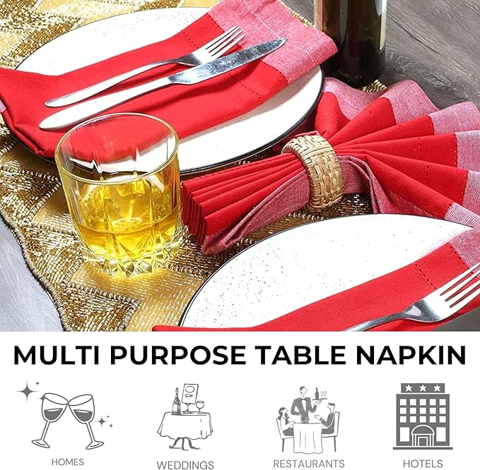 Homidate Cloth Dinner Napkins – Machine Washable Reusable Fabric Napkins for Weddings, Parties & Table Decorations