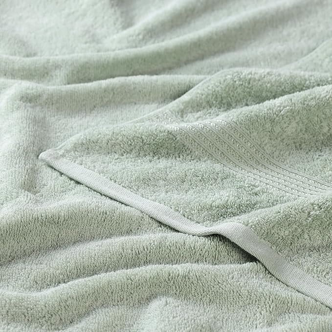 Superior Egyptian Cotton 6-Piece Towel Set, Bathroom Essentials, Towels For Bathroom, Apartment, Airbnb, Guest Bath, Face, Hand, Bath Towels, Washcloths, Absorbent, Fast Drying, Sage