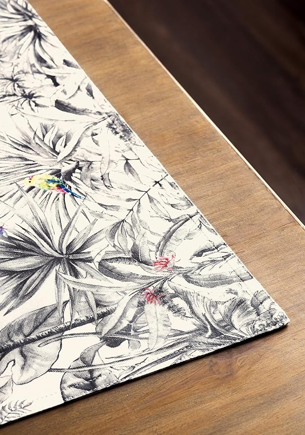 Maison d' Hermine Placemats Set of 4 100% Cotton Washable Cloth Place Mats, Reusable Table Mats for Thanksgiving Christmas Decorations Kitchen Dining Party Wedding Restaurant (Amazonia, 13" x 19")