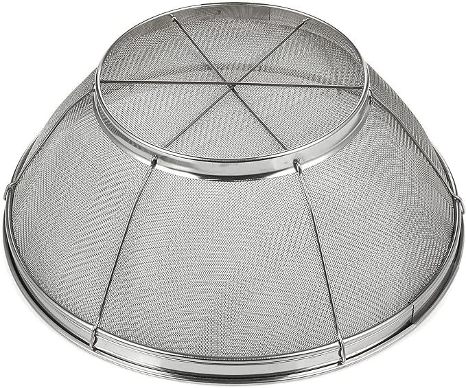 Juvale Stainless Steel Fine Mesh Strainer - Durable Rust-Resistant Mesh Colander - Ergonomic Handle Rice Colander - Ultra-Fine Flour Sifter - Dishwasher Safe with Stable Design - 11 in x 4 in, Silver