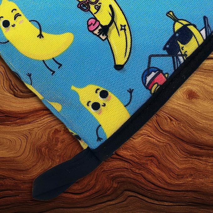 Funny Banana Oven Mitts, High Heat Resistant Kitchen Oven Gloves, Mini Silicone Oven Mitts, Non-Slip Grip Surfaces and Hanging Loop for Grilling, Baking, Cooking and Microwave, Gift