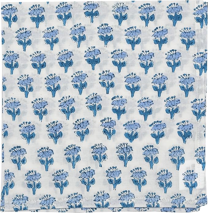 CPC Mix Indian Block Print Cotton Cloth Napkins Set of 4, 18x18 Reusable Everyday Napkins, Soft, Absorbent, Floral Dinner Napkin, Holiday, Party Gift, Spring,Mother's Day