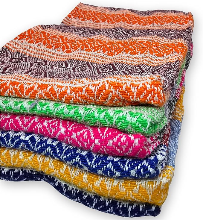 Jacq & Jürgen – Set of 6 Multicolor Cotton Cloth Napkins – 22"x18" – Rhombus Pattern – Dinner Table Linens or Tortilla Warmer Cloths (Rhombus Multicolor)