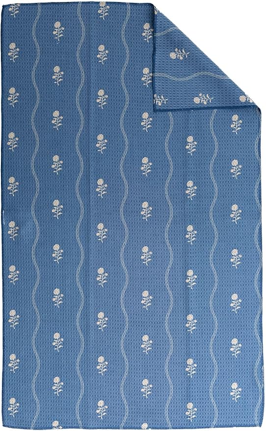 Premium Kitchen Tea Towel | Microfiber Waffle Weave | Quick Dry | Super Absorbent | Double-Sided Designer Prints | 2 Pack (Blossoms)