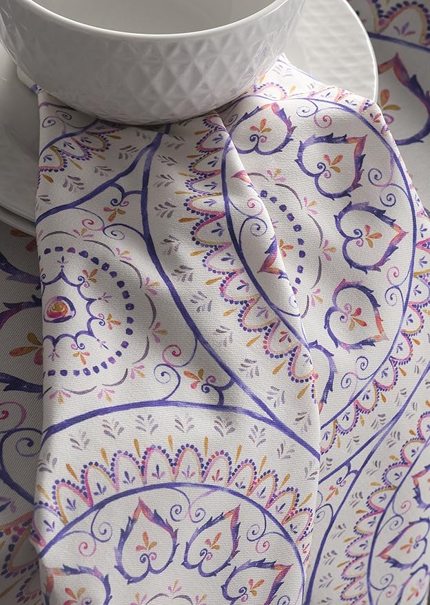 Maison d' Hermine Cloth Napkins Set of 4 100% Cotton Everyday Reusable Square Napkins Cloth Washable Dinner Party Wedding Restaurant Gifts for Mothers Day Spring/Summer (Mandala, 20" x 20")