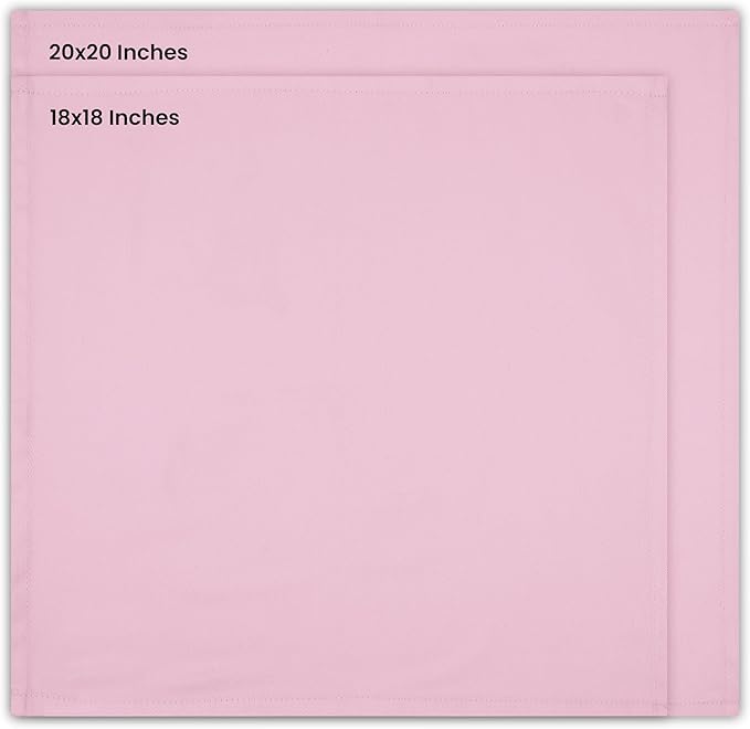 Utopia Kitchen Pink Cloth Napkins [12 Pack, 18x18 Inch] Absorbent Cotton Blend Washable and Reusable for Dinner, Restaurant, Lunch, Wedding and Hotel