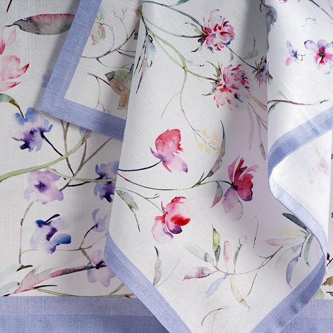 Maison d' Hermine Cloth Napkins Set of 4 100% Cotton Everyday Reusable Square Napkins Cloth Washable Dinner Party Wedding Restaurant Gifts for Mothers Day Spring/Summer (Summer Floral, 20" x 20")