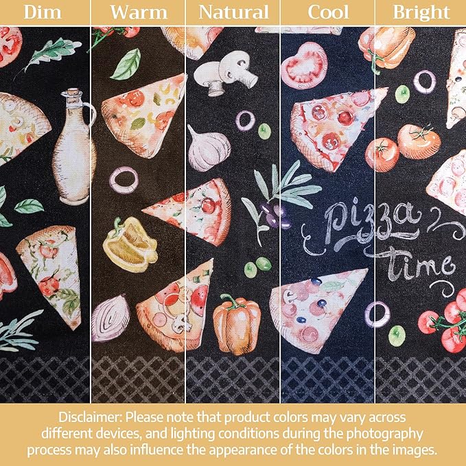Maison d' Hermine Cloth Napkins Set of 4 100% Cotton Everyday Reusable Square Napkins Cloth Washable Dinner Party Wedding Restaurant Gifts for Mothers Day Spring/Summer (Pizza, 18" x 18")