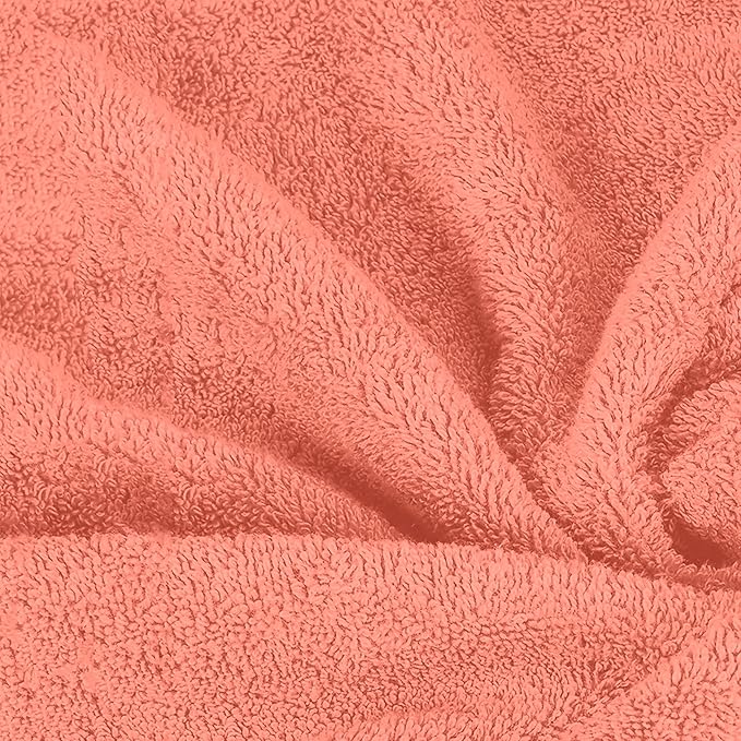Mocassi Luxury 100% Turkish Cotton 2-Pack Bath Towel Set- Ultra Soft, Quick Dry Highly Absorbent 27 x 54 inch Premium Spa Hotel Quality 2PC Bath Towels - Luxurious Soft Bathroom Towels, Coral