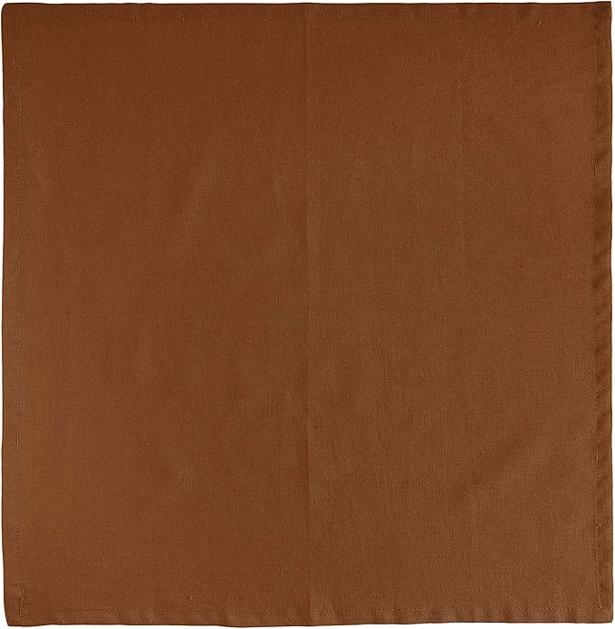 FINGERCRAFT Dinner Cloth Napkin Cotton Linen Blend 12 Pack Natural Premium Quality Mitred Corner for Every Day Use Pre Shrunk and Good Absorbency 18x18 in Easter Color Brown