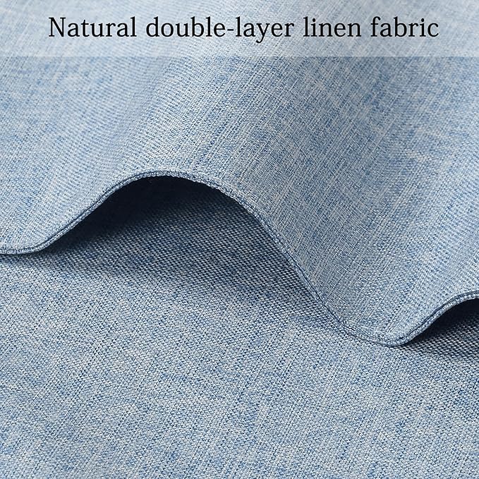 UnivoColors Set of 6 Faux Linen Placemats, Heat-Resistant & Easy-to-Clean,13"x19"for Dining Table, Kitchen, Holiday Meals (Powder Blue)