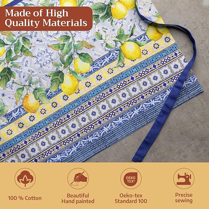 Maison d' Hermine 100% Cotton Apron for women with Pocket Kitchen Chef Apron for Men Cooking Mothers Day Gifts
