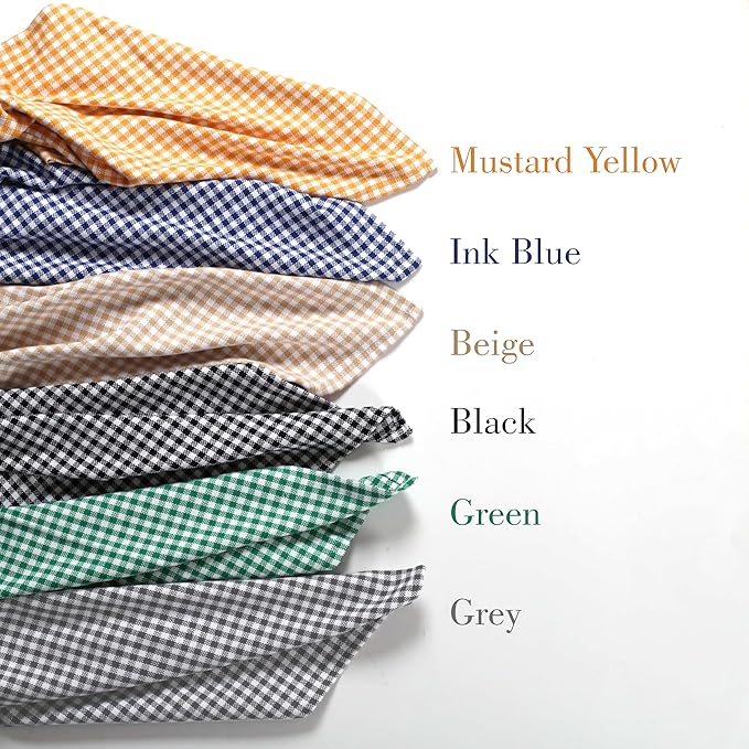 Mini Checked Cloth Napkins, 16x16 inch, Washable, Absorbent, Soft, Elegant Table Decorative Napkins for Holiday, Dinner, Party, Lunch, Wedding, Everyday Use - Beige
