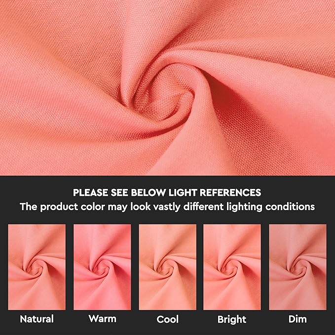 Encasa XO Coral Cloth Napkins Set of 6, 17"x17" | Solid Color Cotton Dinner Napkins | Washable & Reusable Wedding Napkins for Holiday Dinners, Party, & Everyday Table Decor