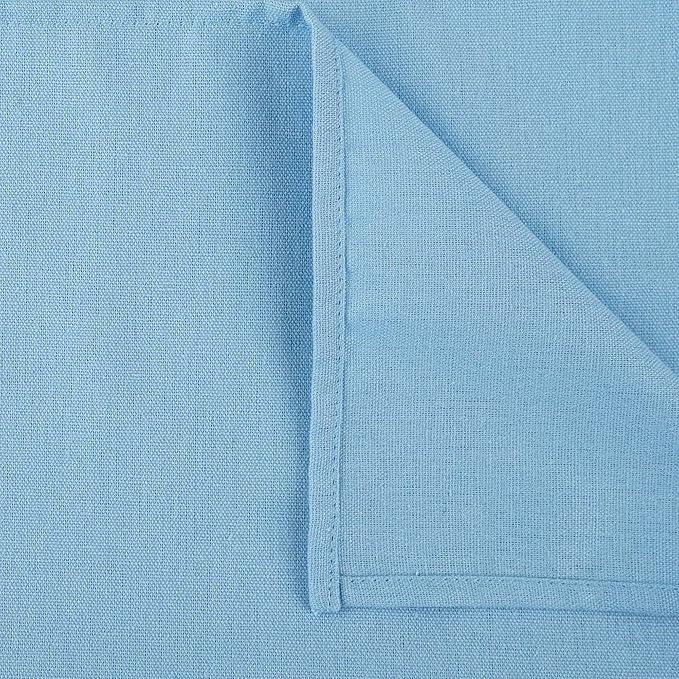Solid Color Cotton Blended Dinner Cloth Napkins - Set of 12 (17 x 17 inches) - for Events & Home Use (Sky Blue)