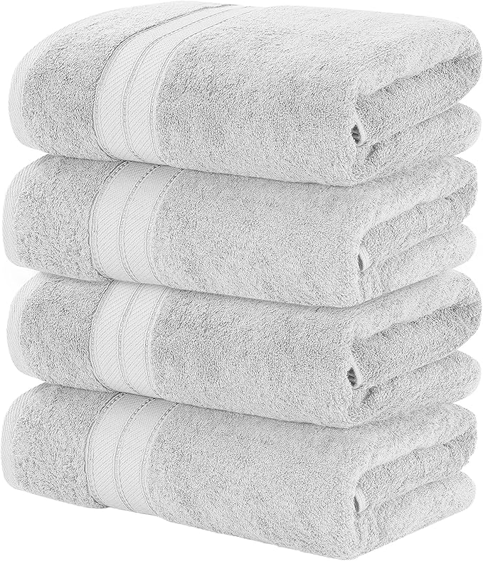 Modern Threads 4-Pack SpunLoft Bath Sheet White 35x71