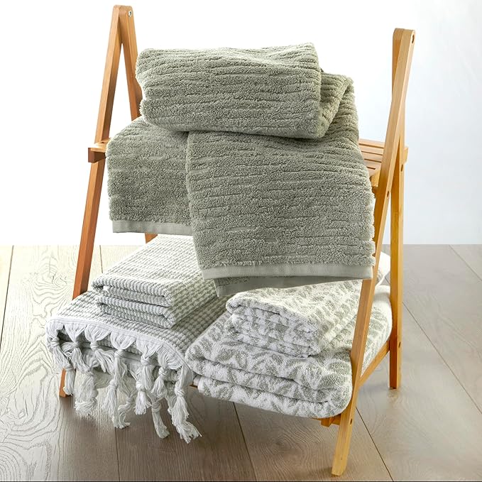SKL Home CloudSoft Cotton Luxury Bath Towel, Sage