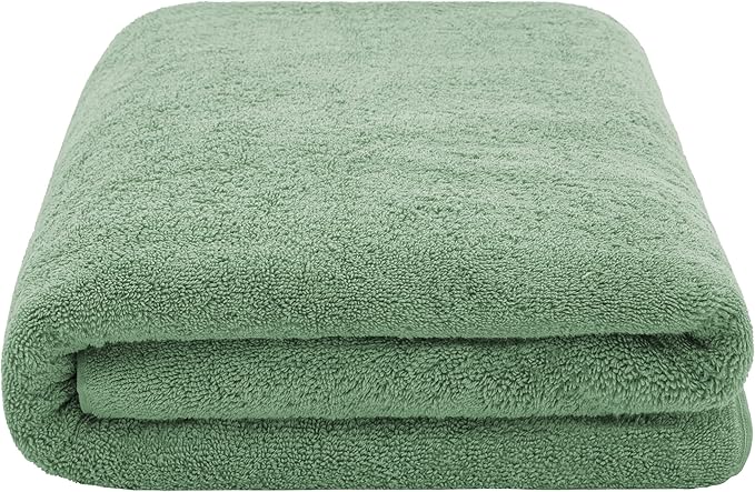 American Soft Linen 100% Cotton 600 GSM Turkish 40x80 Oversized Bath Towel Sheet, Extra Large Adult Towels for Bathroom, Sage Green