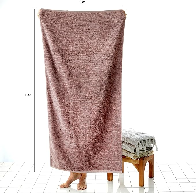 SKL Home CloudSoft 100% Cotton Luxury 6-Piece Towel Set, 600 GSM, Ultra Plush & Absorbent - 2 Bath Towels, 2 Hand Towels, 2 Washcloths, Soft Plum