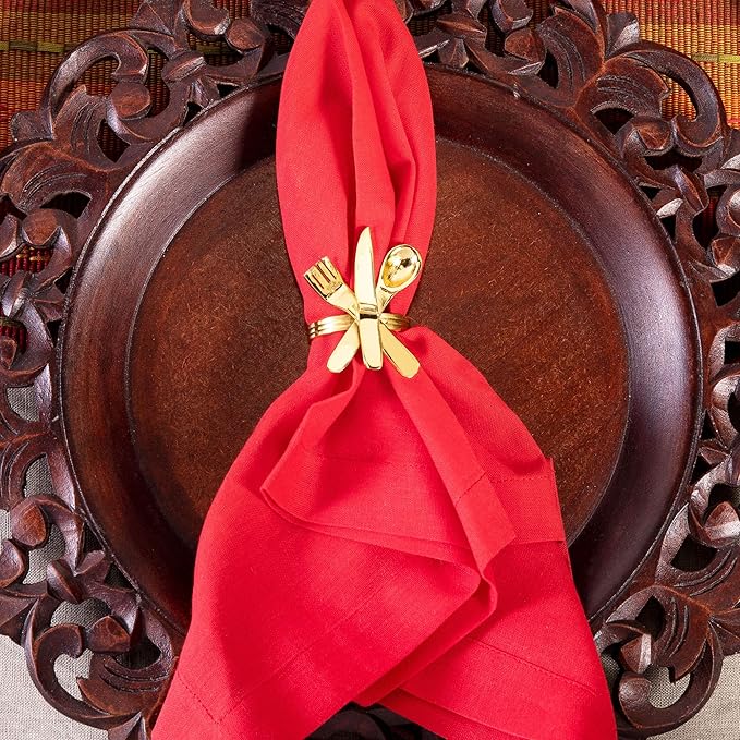 Cotton Craft 12 Pack Oversized Dinner Napkins 20x20 Tomato, 100% Cotton, Tailored with Mitered Corners and a Generous Hem, Napkins are 38% Larger Than Standard Size.