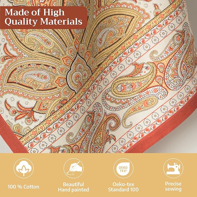 Maison d' Hermine Kitchen Towels Set of 2 100% Cotton 27.50" x 20" Reusable Cloth Tea Dish Towels Absorbent with Hanging Loop for Kitchen, Home, Dining, Cocktail Parties (Kashmir Paisley)