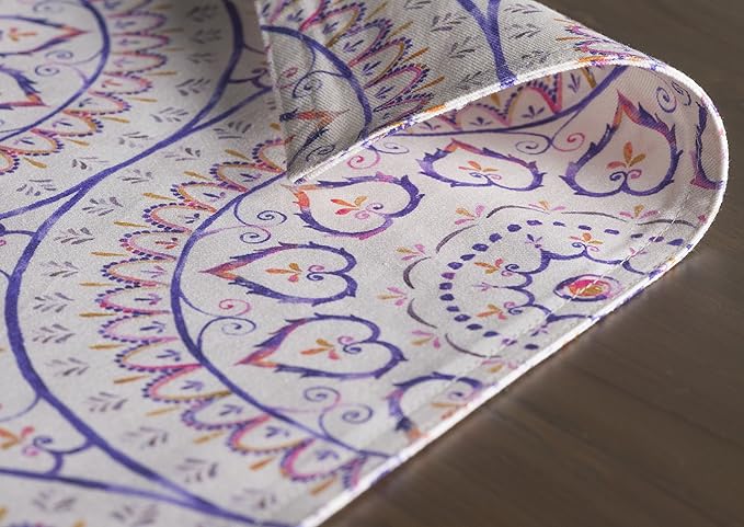 Maison d' Hermine Placemats Set of 4 100% Cotton Washable Cloth Place Mats Reusable Table Mats for Kitchen Dining Party Wedding Gifts for Mothers Day Spring/Summer (Mandala, 13" x 19")